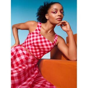 Scoop fitted poplin crop top